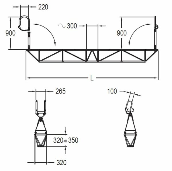 013-G.GG E 013-TP.GG - PIATTAFORMA DI LAVORO - SEZIONE TRIANGOLARE-TRAPEZOIDALE