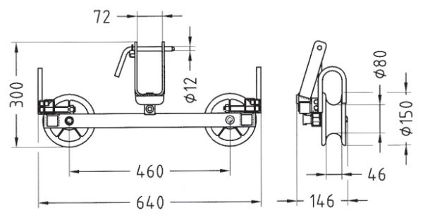 029 - CARRUCOLA DI STENDIMENTO B.T. A DUE RUOTE