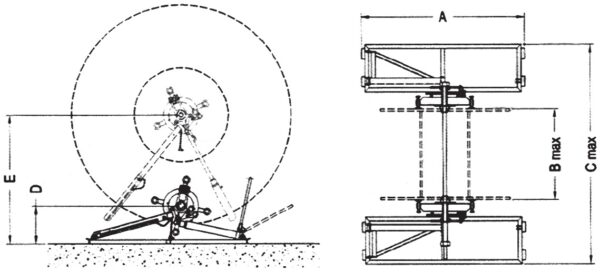 040-TI-4-7-10 - CAVALLETTI ALZABOBINE PREDISPOSTI PER TESTA IDRAULICA