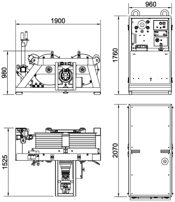 107S6 - ARGANO SCOMPONIBILE - Capacità 70 kN